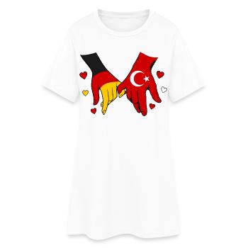 Allemagne : drapeaux turcs se tenant la main - Robe T-shirt Femme - blanc - Devant