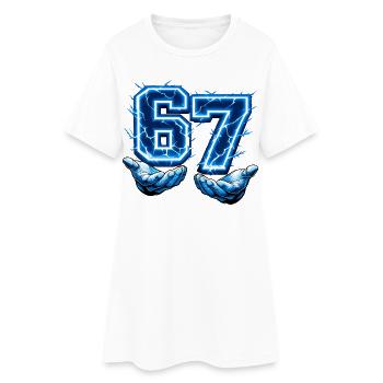 67 Six Seven Meme Gen Alpha Lustig - Frauen T-Shirt-Kleid - Weiß - Vorne