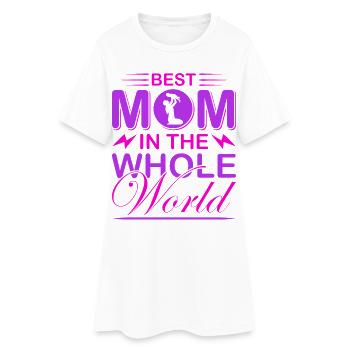 Meilleure Maman du Monde – Cadeau de la fête des Mères - Robe T-shirt Femme - blanc - Devant