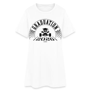 Remise des diplômes 2026 - L’école est terminée - Ligne d’arrivée - B - Robe T-shirt Femme - blanc - Devant