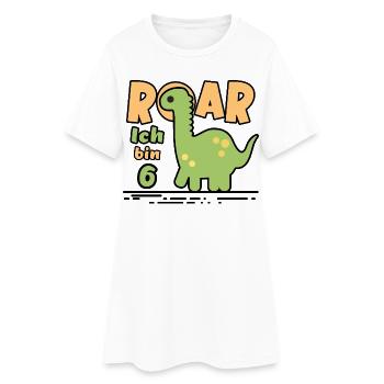 6th Birthday Dinosaur - Women’s T-Shirt Dress - white - Front
