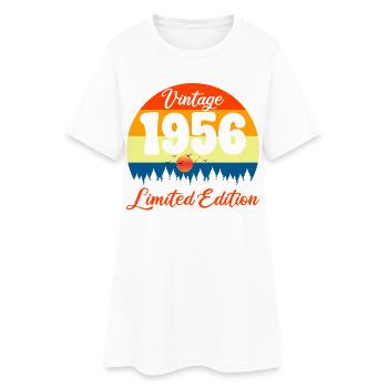 70 Jahre altes Jubiläumsgeschenk 1956 - Frauen T-Shirt-Kleid - Weiß - Vorne