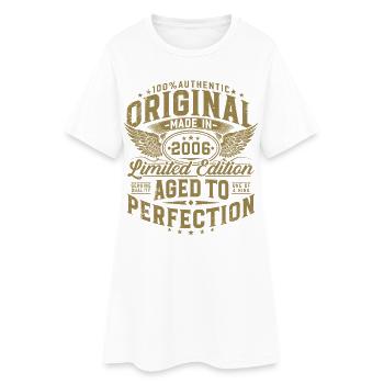 Cadeau d’anniversaire vintage original de 2006 - Robe T-shirt Femme - blanc - Devant