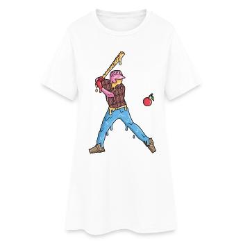 Baseball Baseballer Eiscreme Jungen Baseballspiele - Robe T-shirt Femme - blanc - Devant