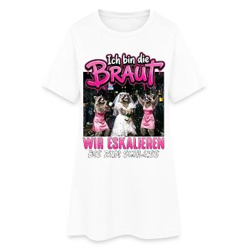 T-shirt de fête de garçon Femme de la fête de mariage - Robe T-shirt Femme - blanc - Devant