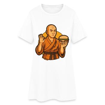 Zen Burger Monk - Women’s T-Shirt Dress - white - Front