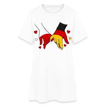 Polen_Deutschland_Flagge_Händehalten - Robe T-shirt Femme - blanc - Devant