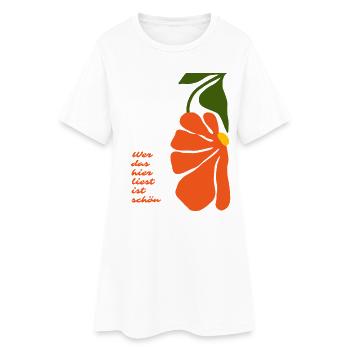 Wer das liest ist schön - Frauen T-Shirt-Kleid - Weiß - Vorne