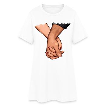 Holding hands Connected closeness - Women’s T-Shirt Dress - white - Front
