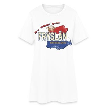 Carte Frise Pays-Bas Hollande Sovenir - Robe T-shirt Femme - blanc - Devant