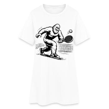 Bigfoot Sasquatch Padel Tennis Athletes - Women’s T-Shirt Dress - white - Front