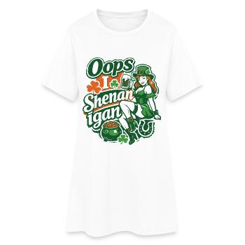 Oops I Shenan-igan Leprechaun St Patrick Girl - Frauen T-Shirt-Kleid - Weiß - Vorne