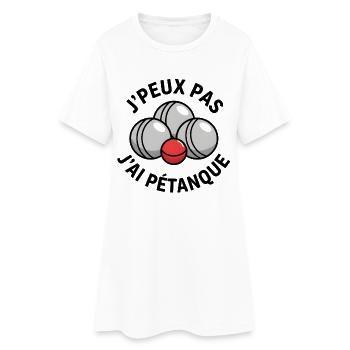Jai Pétanque Boules Rire - Robe T-shirt Femme - blanc - Devant