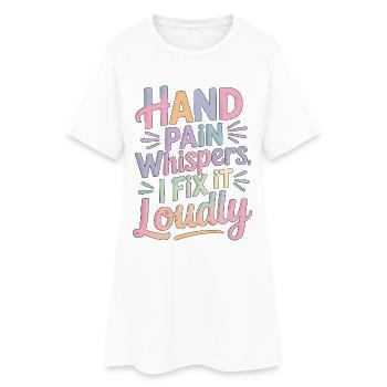 Un thérapeute de la main Murmure la douleur à la main Kinésithérapeute - Robe T-shirt Femme - blanc - Devant