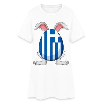 Little Tsourekaki Greek Easter Pascha Rabbit - Women’s T-Shirt Dress - white - Front