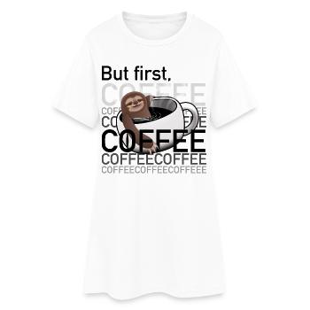 Sloth_in_coffee_cup - Robe T-shirt Femme - blanc - Devant