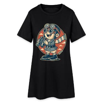 Aviator Scout avec jumelles - Robe T-shirt Femme - noir - Devant