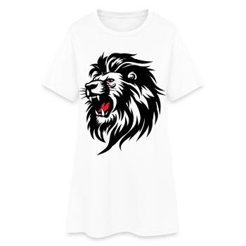 Silhouette de lion rameur avec langue rouge - Robe T-shirt Femme - blanc - Devant