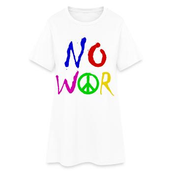 NO WAR – Statement for peace against war - Women’s T-Shirt Dress - white - Front