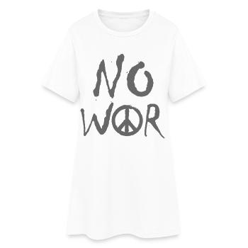 PAS DE GUERRE – Déclaration pour la paix contre la guerre - Robe T-shirt Femme - blanc - Devant