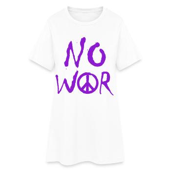PAS DE GUERRE – Déclaration pour la paix contre la guerre - Robe T-shirt Femme - blanc - Devant