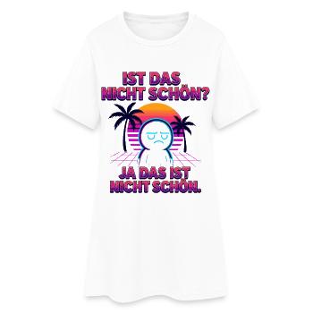 Nicht-schön Synthwave Neonspruch - Frauen T-Shirt-Kleid - Weiß - Vorne