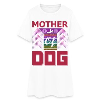 Mutter des Hundes lustige Hundemama-Shirt - Frauen T-Shirt-Kleid - Weiß - Vorne