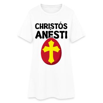 Greek Easter Christos Anesti Orthodox Easter - Women’s T-Shirt Dress - white - Front