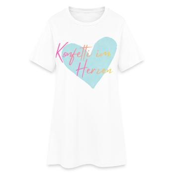Konfetti im Herzen  - Frauen T-Shirt-Kleid - Weiß - Vorne