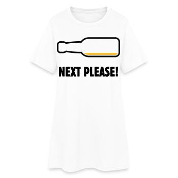 Next Please! (Bier / Bierchen / POS 2C) - Frauen T-Shirt-Kleid - Weiß - Vorne