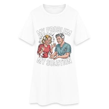 Hand Therapist My Problem My Pictogram Dad Mom - Frauen T-Shirt-Kleid - Weiß - Vorne