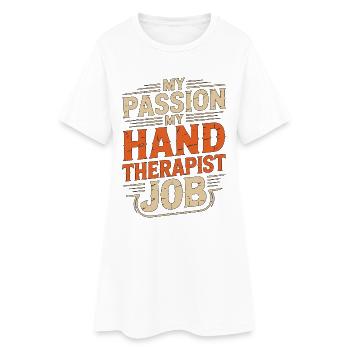 Thérapeute de la main Ma passion Mon kinésithérapeute - Robe T-shirt Femme - blanc - Devant