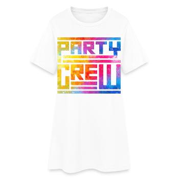 Rainbow Splash Party Schrift - Frauen T-Shirt-Kleid - Weiß - Vorne