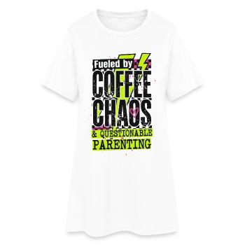 T-shirt Coffee Chaos Mom – T-shirt drôle de parentalité - Robe T-shirt Femme - blanc - Devant