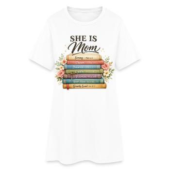 Bible Verse Mom Shirt – Strong Beautiful Chosen - Women’s T-Shirt Dress - white - Front