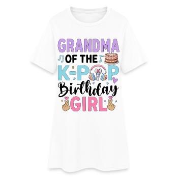 Grand-mère de la fille d’anniversaire K-Pop - Robe T-shirt Femme - blanc - Devant