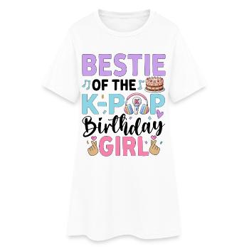 Bestie Of The K-Pop Birthday Girl - Frauen T-Shirt-Kleid - Weiß - Vorne