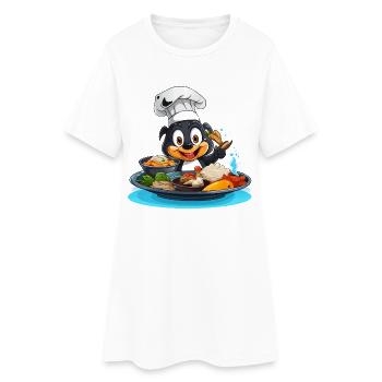 Dessin animé Cooking Dog Chef - Robe T-shirt Femme - blanc - Devant