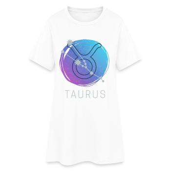 Taurus Stier Sternzeichen Aquarell Astrologie - Frauen T-Shirt-Kleid - Weiß - Vorne