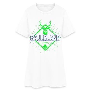 Sauerland Deutschland Retro Hirsch Souvenir - Frauen T-Shirt-Kleid - Weiß - Vorne