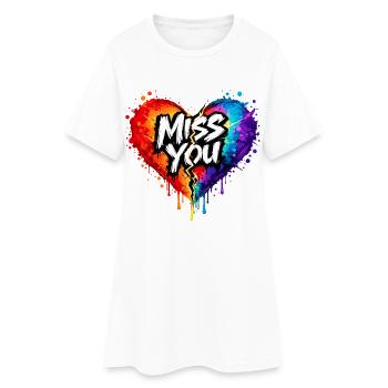 Tu manques Heart Broken Art Art néon de rue Art - Robe T-shirt Femme - blanc - Devant
