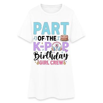 Membre de l’équipe des filles d’anniversaire K-Pop - Robe T-shirt Femme - blanc - Devant