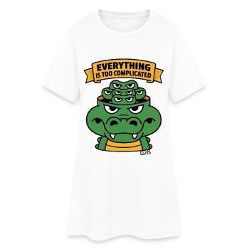 Everything Is Too Complicated Alligator - Women’s T-Shirt Dress - white - Front