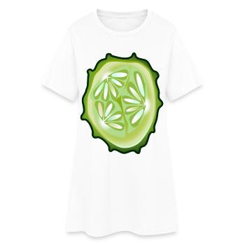 concombre - Robe T-shirt Femme - blanc - Devant
