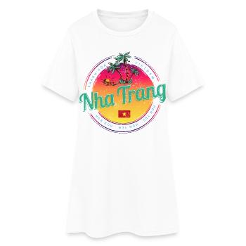 Nha Trang Retro Sonnenuntergang Vietnam Souvenir - Frauen T-Shirt-Kleid - Weiß - Vorne