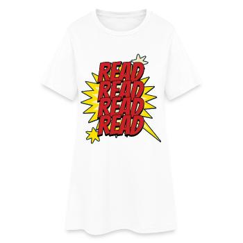 Read Design - Comic Superhero Look - Women’s T-Shirt Dress - white - Front