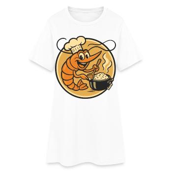 Lobster Chef Cartoon Pot - Women’s T-Shirt Dress - white - Front