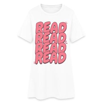 Read Design - Cute Kawaii Look - Women’s T-Shirt Dress - white - Front