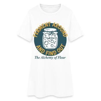 Fermentation au pain au levain et découverte - Robe T-shirt Femme - blanc - Devant