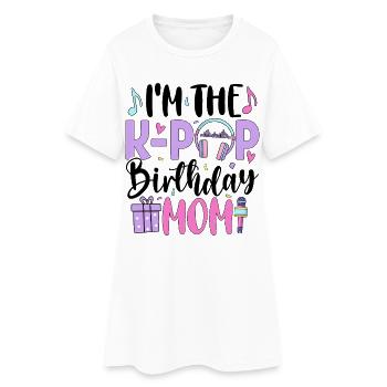 Je suis la maman d’anniversaire de K Pop - Robe T-shirt Femme - blanc - Devant